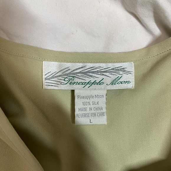 Pineapple Moon Women's Silk Tank Top Sage Green - Picture 2 of 3